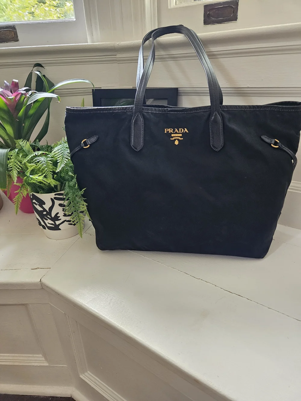 PRADA Classic Black Nylon Tote Bag